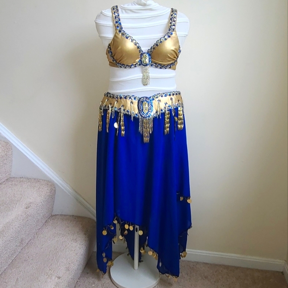 Blue & Gold Pallette Handkerchief Dance Skirt - Picture 5 of 5